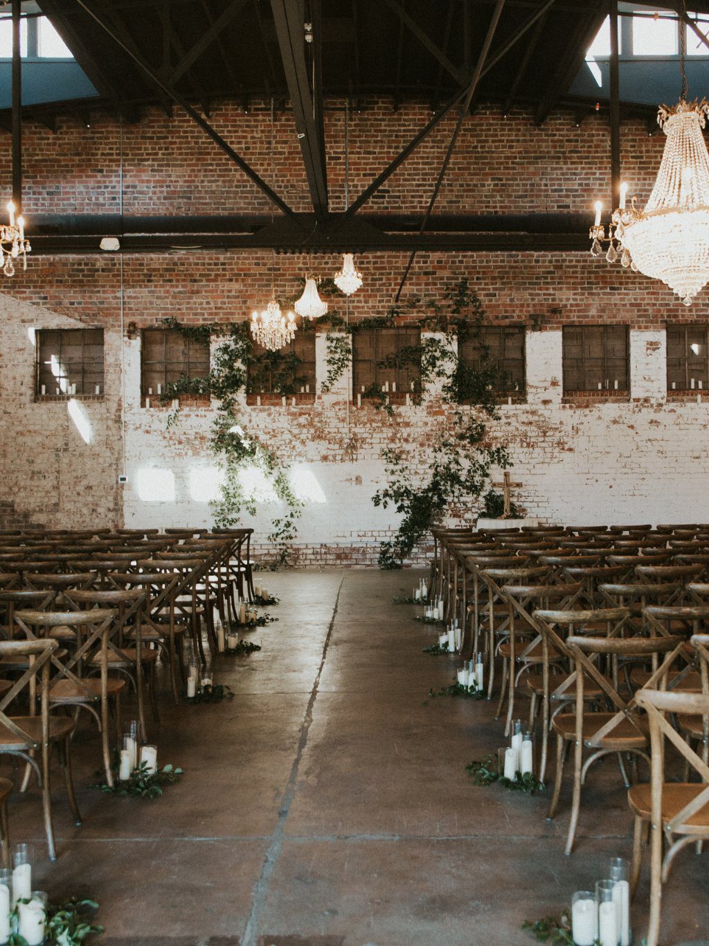 Chairs set up aside the main aisle