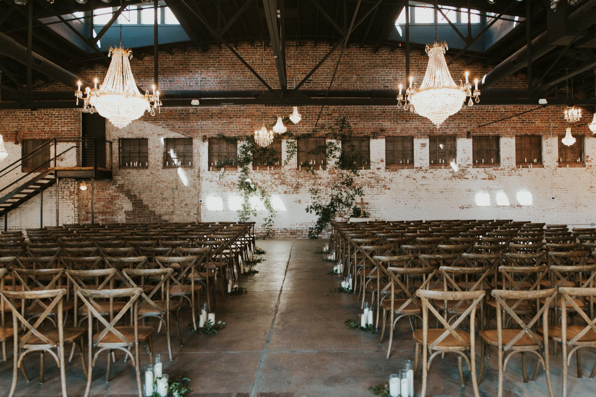Chairs set up aside the main aisle